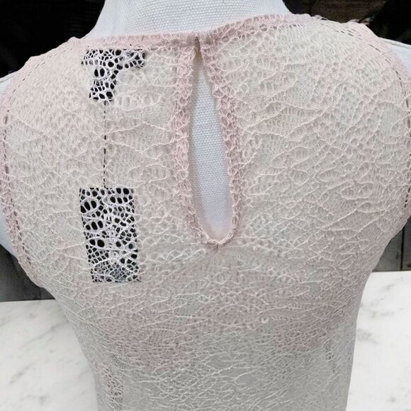 Express Peach Lace Sleeveless Sheer Top | Scalloped Hem | Size S NWT - Picture 6 of 9